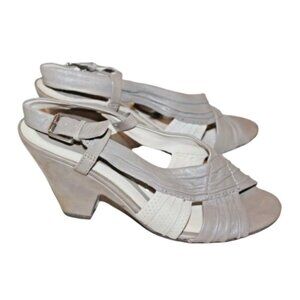 Naturalizer N5 Comfort Women Abbie Tan Beige Bone Leather Slingback Heel 6M